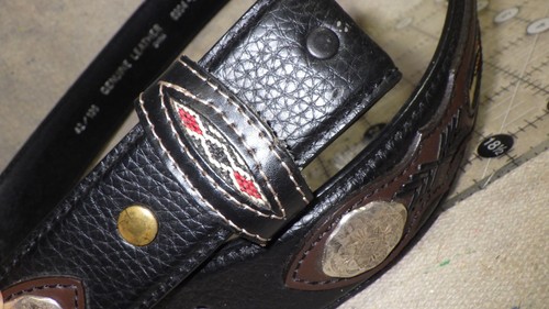 cintura cowboy western tg 42/105 vera pelle Wrangler 6904-001 55 tessuto conchiglia - Foto 3 di 5