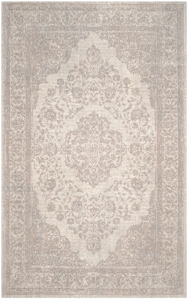 Classic Vintage Collection Area Rug - 5' x 8', Beige, Oriental Medallion Cott... - Image 2 of 4