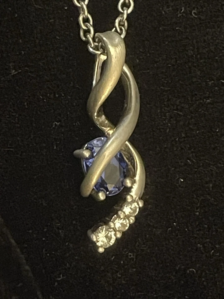 Collar colgante de 21" con diamantes de zafiro creado por Kay Jewelers Lab🌺 Foto 4 de 4