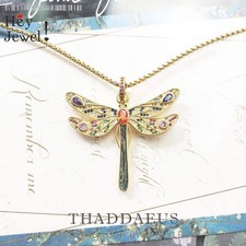 Golden Dragonfly Necklace 925 Sterling Silver Fine Jewellery Women's Gift