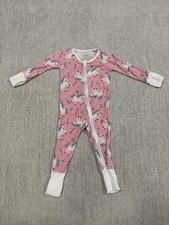 Little Sleepies OG Unicorn Bamboo Pajama Zippy Size 0-3 Months Play Condition