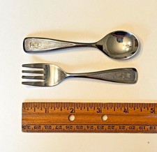 Vintage 80's The First Years Deluxe Stainless Infant  Baby Spoon  Fork Japan
