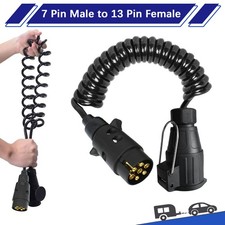 Trailer Extension Lead Cable Plug Socket 7 Pin to 13 Pin Trailer Light Connector