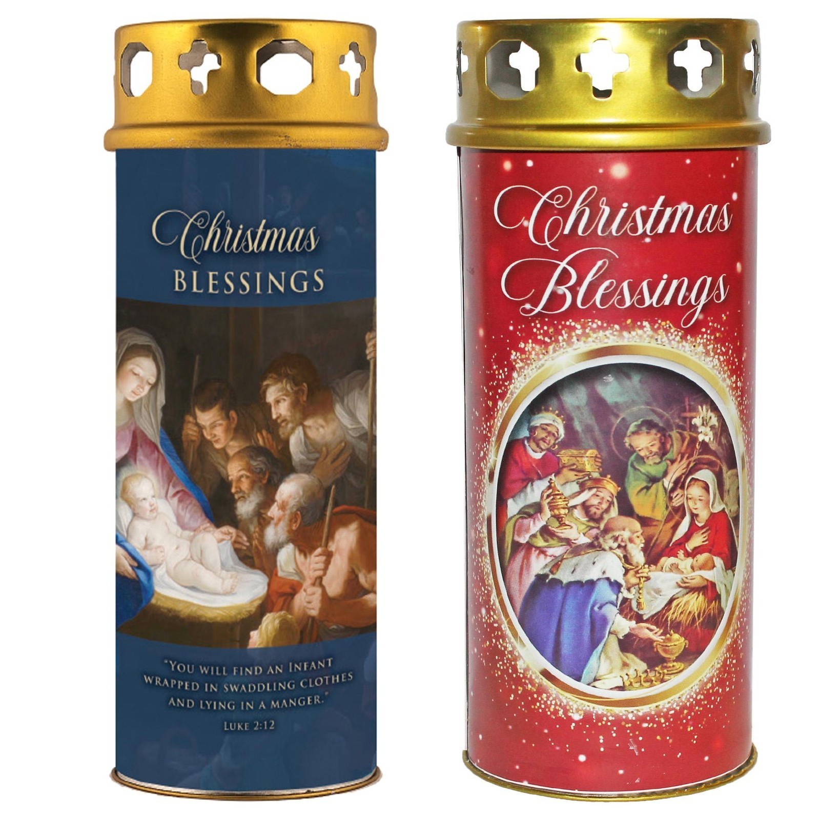 Krippenpfeilerkerze Und Winddichte Kappe - Weihnachtswünsche - Design Wählen