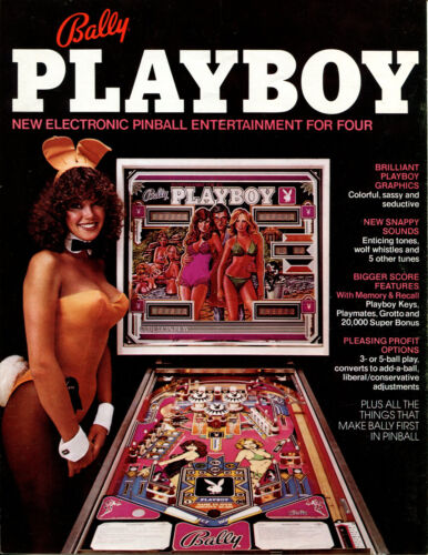 Playboy Bally Centerfold Pinball Flyer / Brochure / Ad - Excellent-Hard to Find