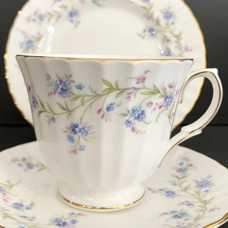 ЧАЙНАЯ ЧАШКА ГЕРЦОГИНИ ТРИО (C, S, P) Спокойствие - Рифленая Форма Английская Кость Китай - Изображение 2 из 4