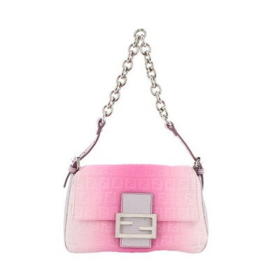 極美品　Fendi Accessory Pouch Pink Bag Peekaboo ISeeU Medium Fur Pink | Fendi