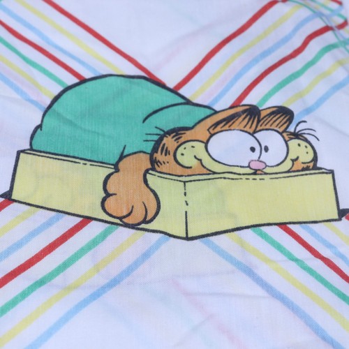Funda de almohada vintage 1978 Jim Davis Garfield estándar 20x30 y sábana plana completa - Imagen 11 de 16