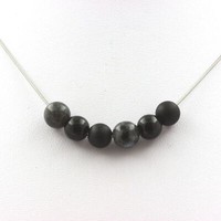Steine Und MinéRaux. Halskette Perlen Labradorit + Schwarzer Achat + Onyx Matt 8