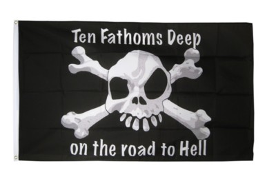 Fahne Pirat Ten fathoms deep Flagge  Hissflagge 90x150cm