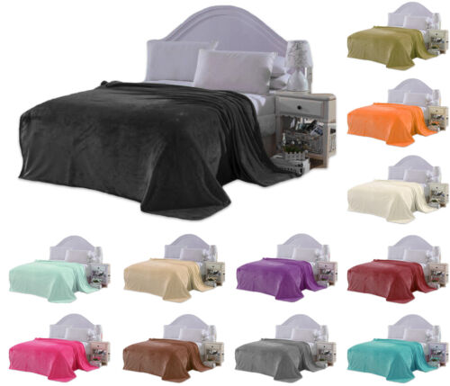 Narzuta z polaru norek sztuczne futro ciepłe miękkie pojedyncze podwójne podwójne łóżko King Size Sofa Koc na łóżko - Zdjęcie 1 z 14