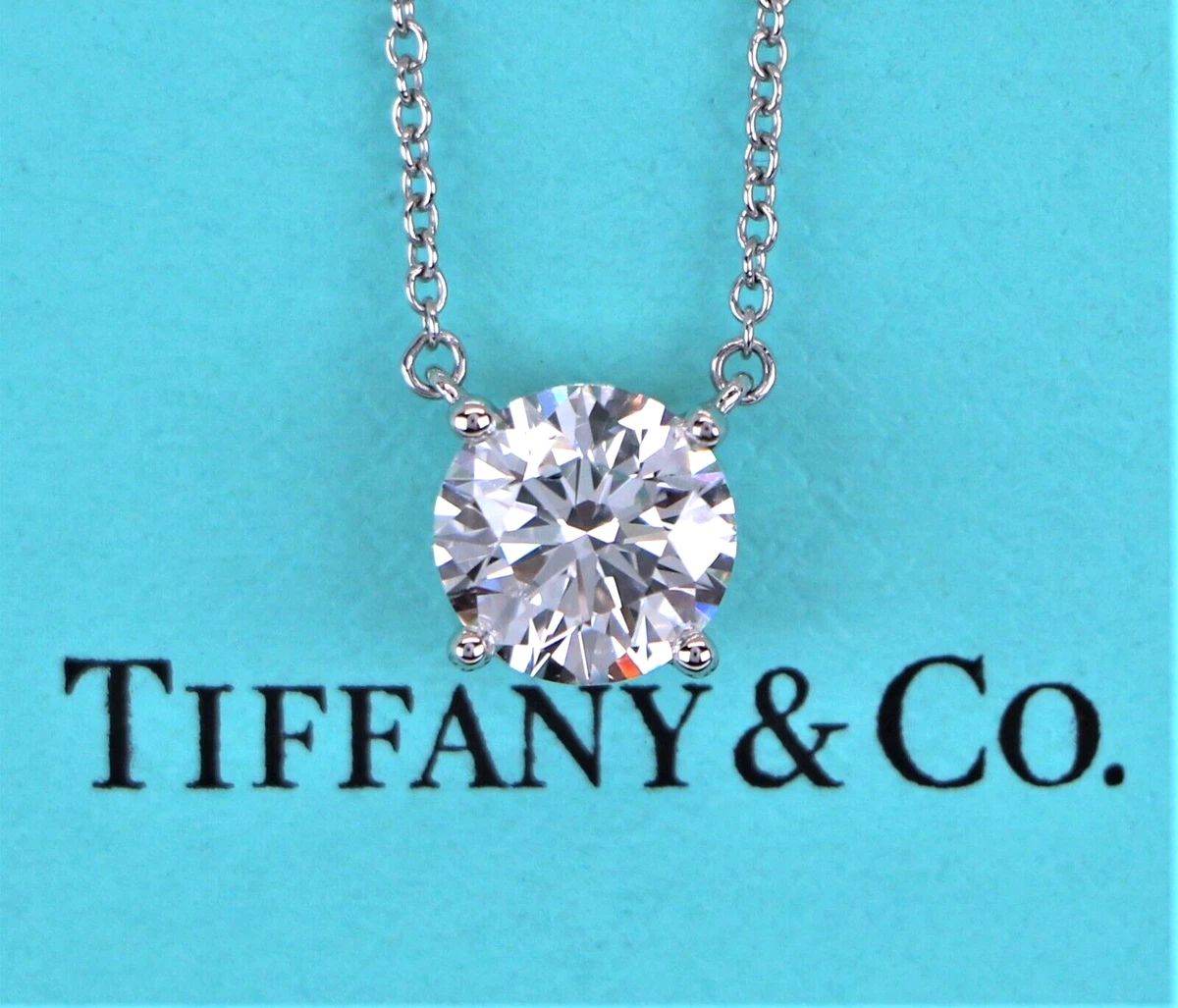 $39,000 Tiffany & Co Platinum 1.50ct G VVS1 Round Diamond Pendant 18  Necklace