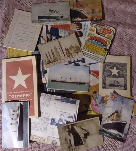 TITANIC AND VINTAGE MEMORABILIA LOT COLLECTING/SCRAP BOOKING