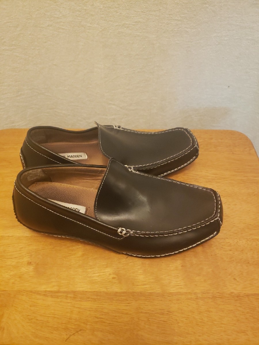 Steve Madden Mens Novo Driving Loafer Shoes Black Leather  display picture 3