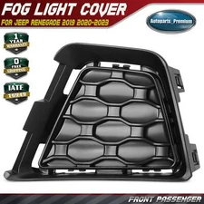 Front Passenger Right Fog Light Lamp Cover for Jeep BV Renegade 2019-2023 Black