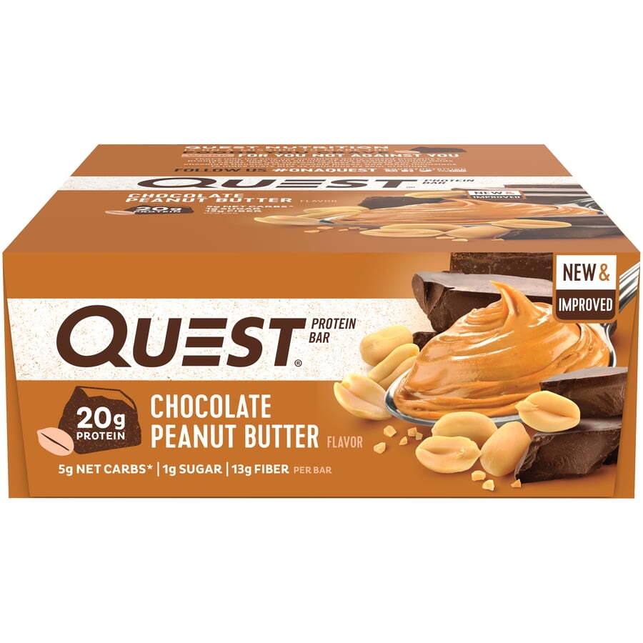 Quest Protein Bar Keto Bars, Chocolate Peanut Butter, 20g Protein, 12