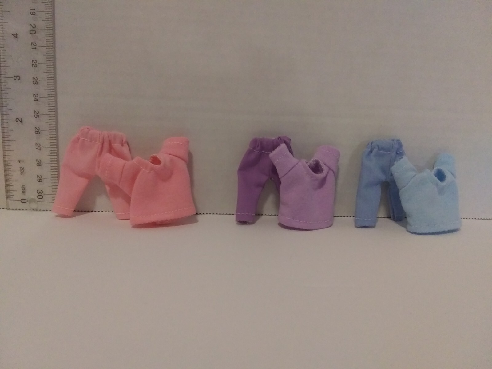 Doll Clothes Handmade to fit 4" Kelly & Tommy Barbie doll- Lot  3-Pants/Tops E83