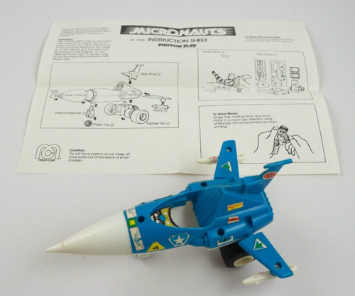Vintage Mego Micronauts Motorisierte Fahrzeuge Photonenschlitten 1977 mit Anleitung