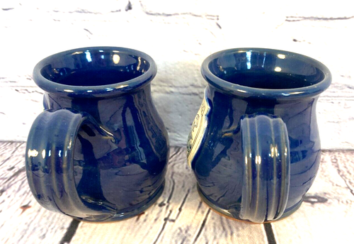 Lot 2 PECAN TREE INN Beaufort, NC Hand Thrown and Glazed Pottery Coffee Cup Mugs - Picture 3 of 7