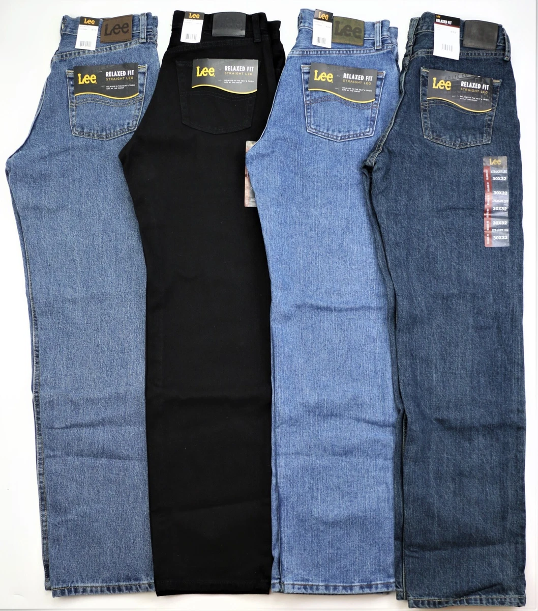 Lee Men's Relaxed Fit Straight Leg Jeans All Men’s Sizes Four Colors 100%  Cotton