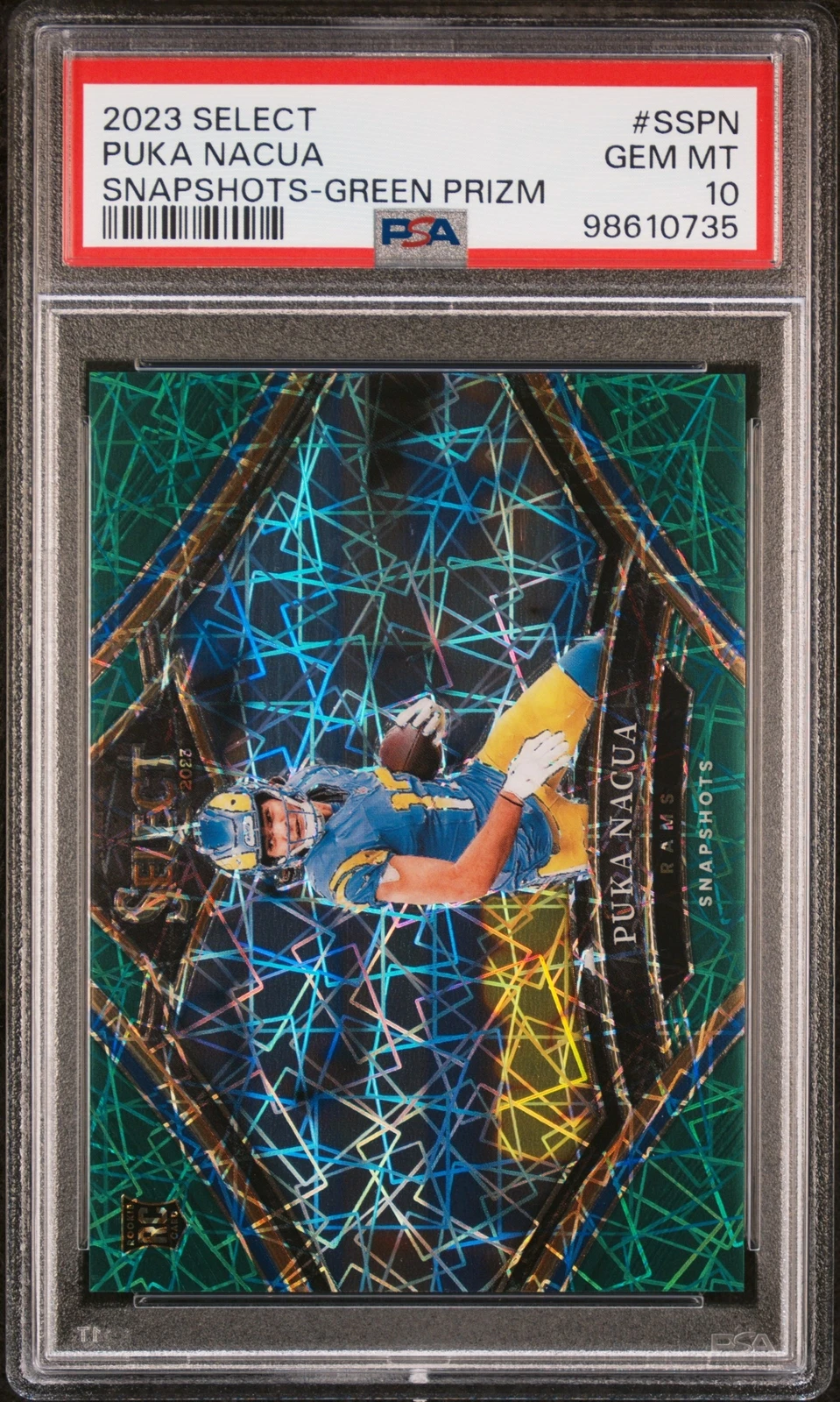 Puka Nacua Panini Select Snapshots #SSPN Green Prizm