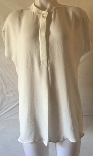 CABI Off White 1/2 Button Front Blouse 