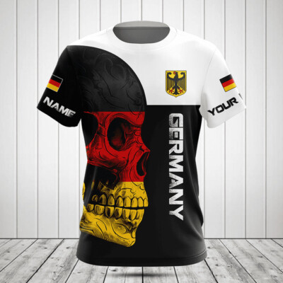 Deutsche Germany Flagge Adler eagle Sports Kurzarm T-Shirt Shirt Polyester