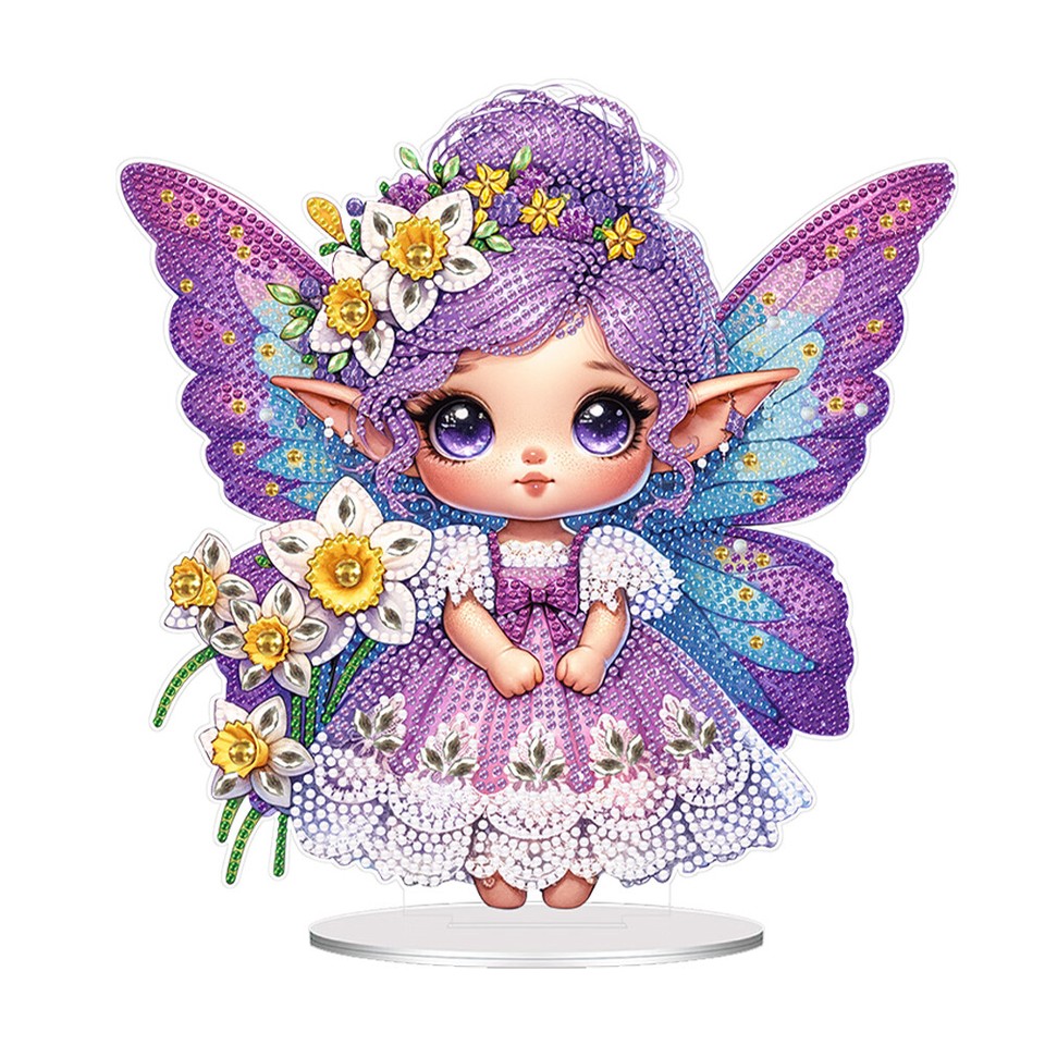  Acrylic Elf Table Top Diamond Painting Ornament Kits Cartoon Bedroom