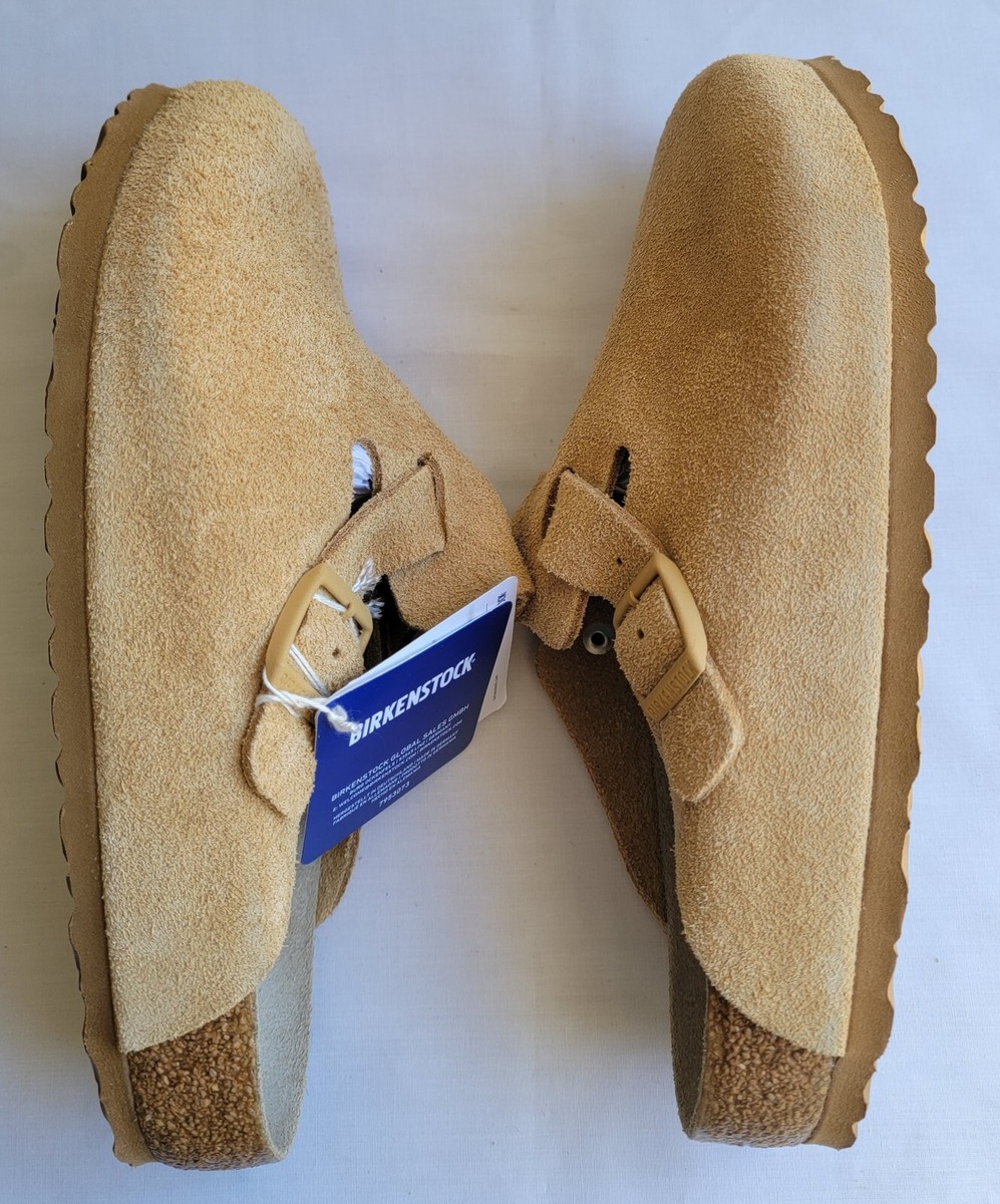 Birkenstock Boston Bs Color Latte Cream Suede Regular Wide | eBay
