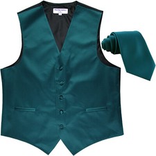 New Men's Formal Tuxedo Vest Waistcoat Necktie solid sapphire blue wedding prom