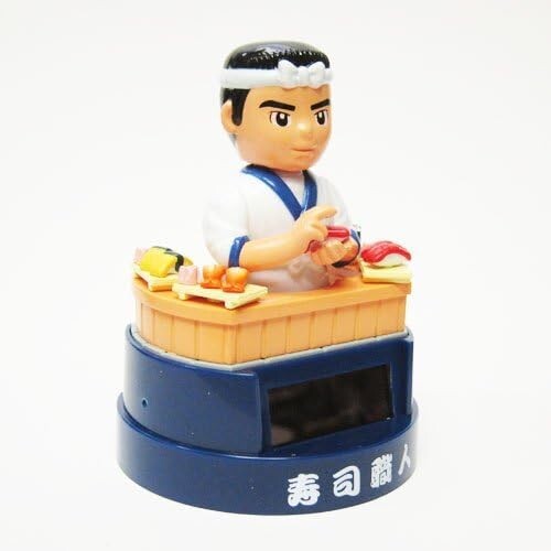 sushi chef Solar Figur ohne Batterie JAPAN seltenes Geschenk - Bild 3 von 4