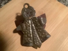 Antique primitive folk art tin angel…4 1/2 inches…wonderful old piece!