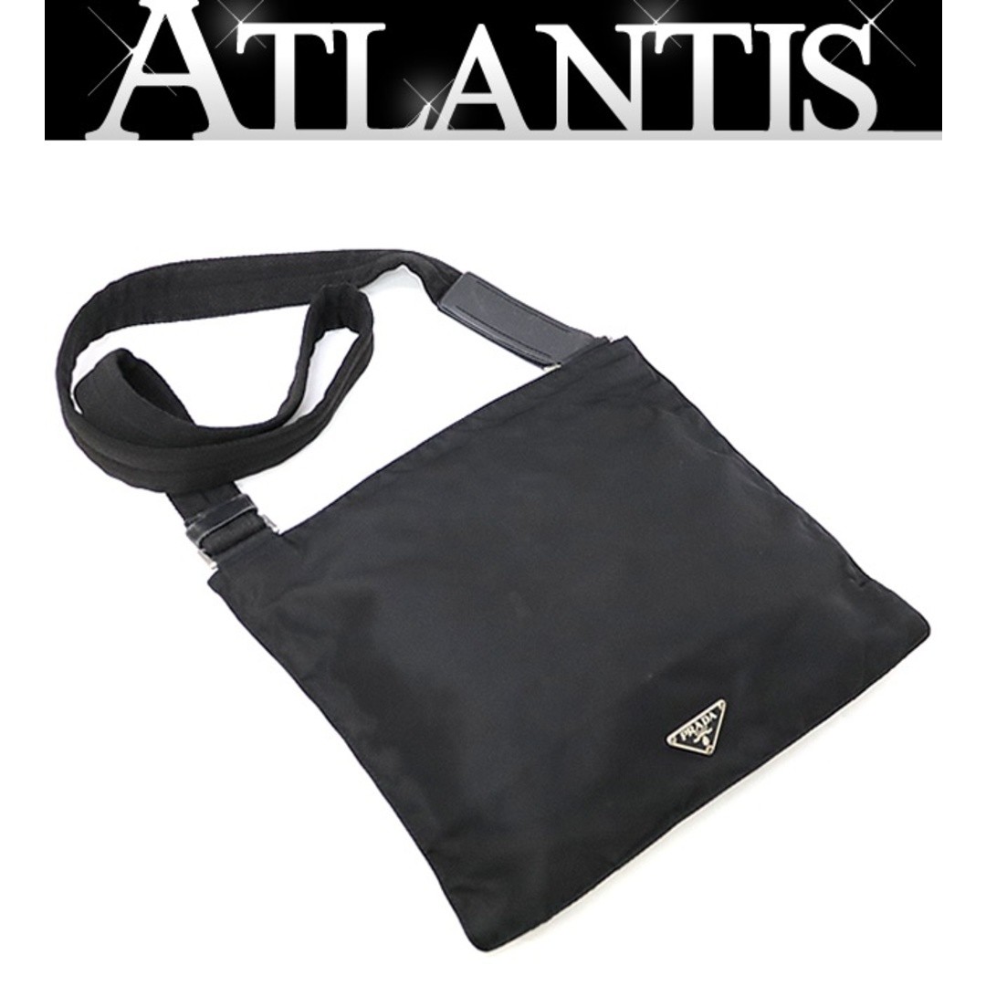 RARE PRADA Black Nylon Triangle Logo Crossbody Shoulder Bag No Gusset 71