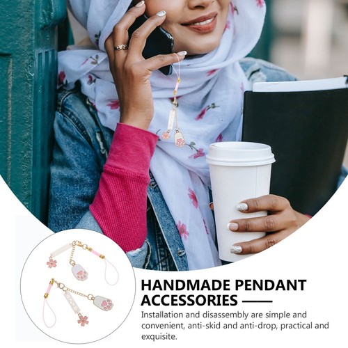 2 Pcs Katzenklauen -Handy -Dekoration Fräulein Kreativer Taschenanhänger - 第 12/12 張圖片
