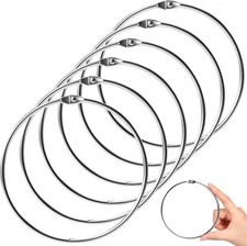 6 Pack 4 Inch Loose Leaf Binder Rings Extra Large Nickel Plated Steel Key Keycha