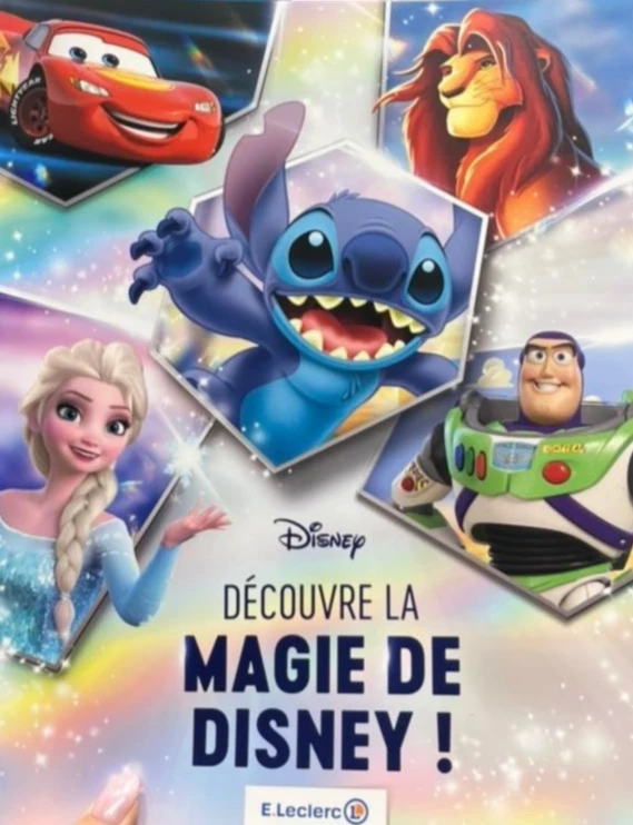 Lot complet des 108 cartes pour l'album Découvre La Magie de Disney Leclerc 2025