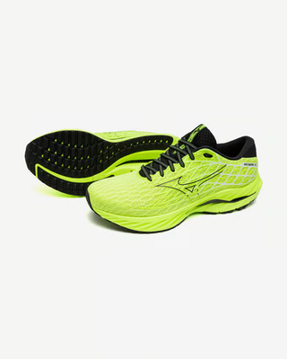 Mizuno Wave Inspire 20 Herren Laufschuhe Support Turnschuhe Neongelb UK 9