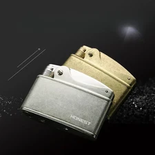 HONEST Metal Brass Kerosene Windproof Creative Grinding Wheel Cigar Lighter