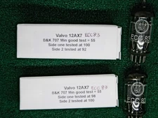 12AX7 / ECC83 PREAMP TUBES, PAIR Valvo Branded (Philips of Holland made?)