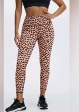 Fabletics Womens Leopard Print Power Hold High-Waisted Compression Leggings XS