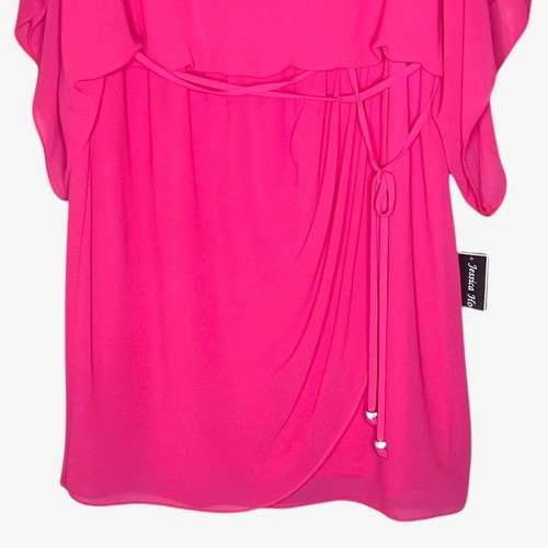 NWT Jessica Howard Chiffon Faux Wrap Dress Size 18 Beaded Tie Party Wedding - Picture 4 of 13