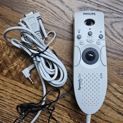 Phillips Speech Mike PRO LFH6174 | Dictation Mic Microphone Trackball + Cords