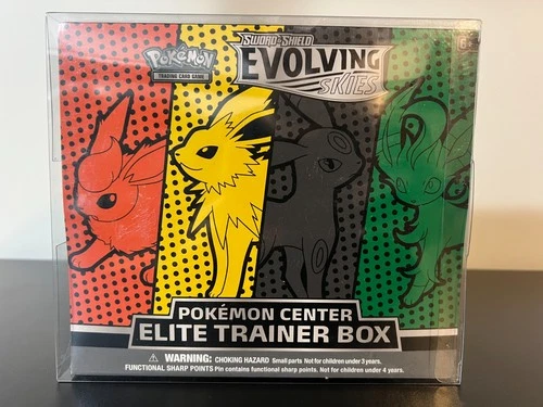 Pokemon Evolving Skies Elite Trainer Box Pokemon Center Flareon! SEALED NEW