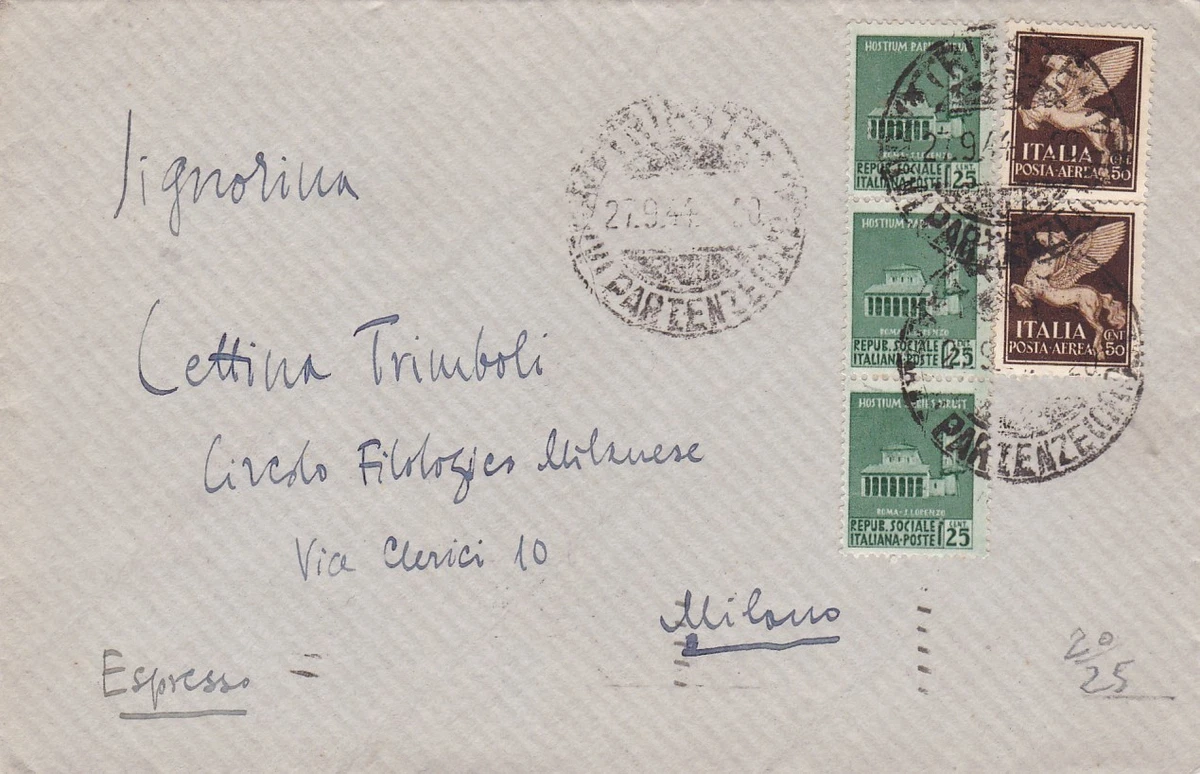 STORIA POSTALE- 1944 Regno Intero Postale Rsi C.30 Cart. Soprastampa