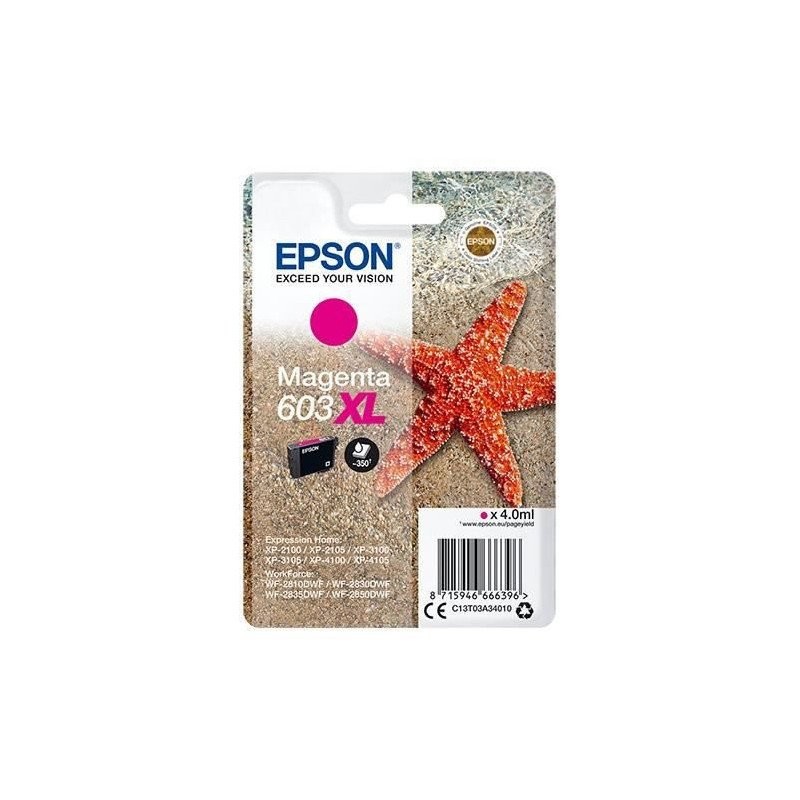 Encre Epson 603XL magenta haute netteté anti-bavure pour documents professionnels