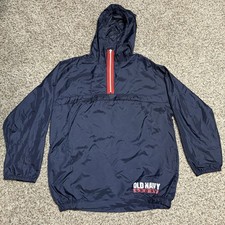 Vintage Old Navy Sport Windbreaker Anorak Pullover Jacket Navy Mens L/XL 90s
