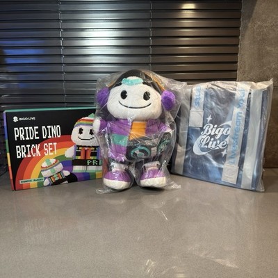 Купить bigo live plush bi go official dinosaur blue boy pink girl