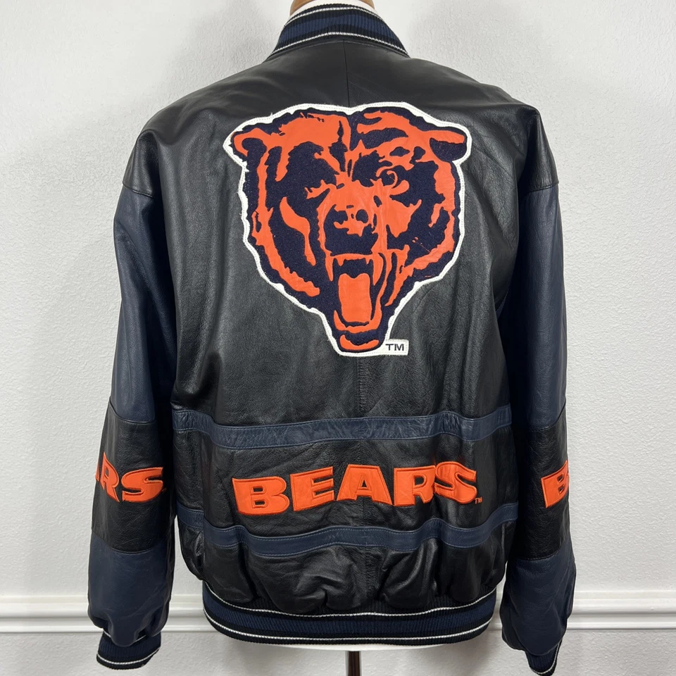 Chicago Bears His & Hers Vintage Leather Bomber Jacket XL And M G-III Carl Banks - Image 3 of 4