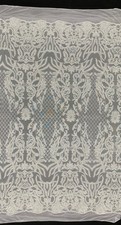 Phoebe WHITE Sequins on Mesh Lace Fabric by the Yard - 10062