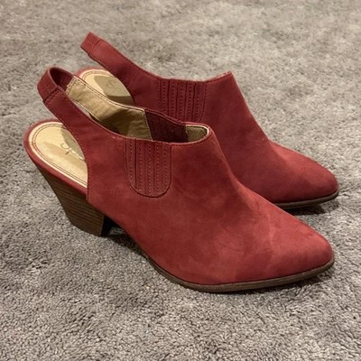 Splendid Averie Maroon Suede Slingback Booties SIZE 8.5M